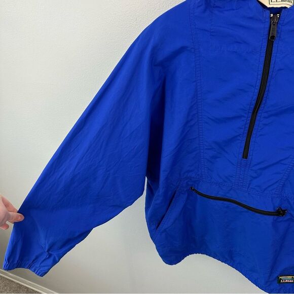 L.L. Bean Blue Pullover Hooded Rain Mountain Classic Windbreaker Anorak Jacket - Picture 3 of 14